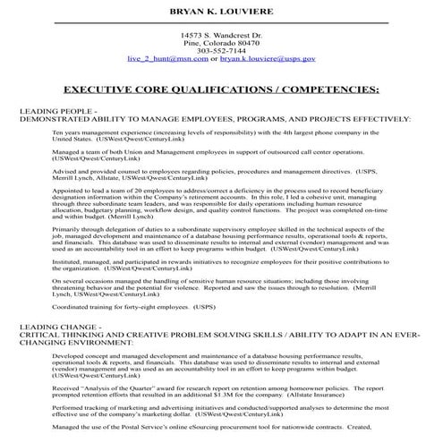 RESUME and COMPETENCIES_BRYAN LOUVIERE_2016- | PDF