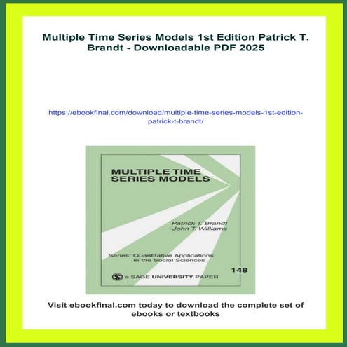 Multiple Time Series Models 1st Edition Patrick T. Brandt