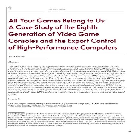 Case Study of the   Eighth Generation of Video Game Consoles and the   Export...