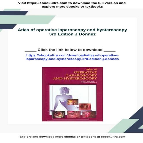 Atlas of operative laparoscopy and hysteroscopy 3rd Edition J Donnez | PDF