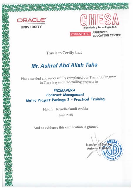 Ashraf Taha -OSHA Construction HSE | PDF