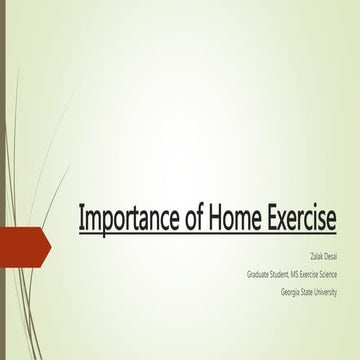 Importance of Home exercise