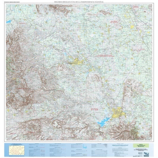 Mapa topográfico de Dolores Hidalgo, Guanajuato