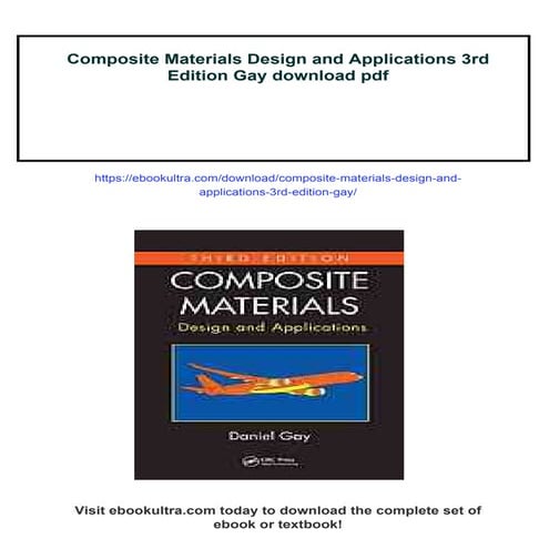 Composite Materials Design and Applications 3rd Edition Gay | PDF