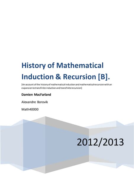 History of Induction and Recursion B 