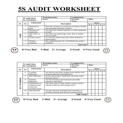 5S Auditing Sheet