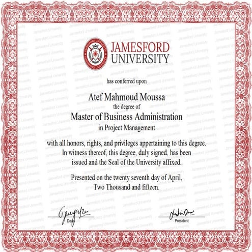 Atef Master Certificate | PDF