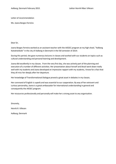 Reference Letter Montelimar | DOCX