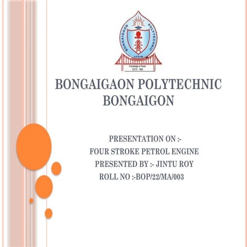 Four Stroke Petrol Engine | PPTX