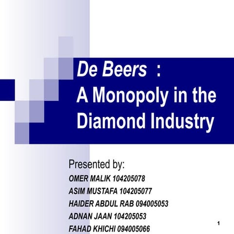 Case Study DeBeers a monopoly