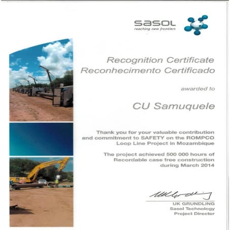Sasol rec cert | PDF