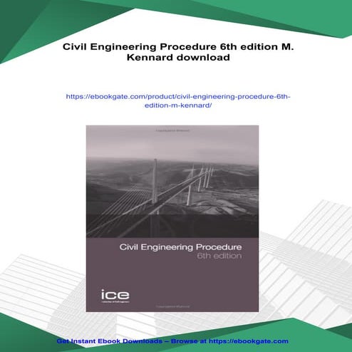 Civil Engineering Procedure 6th edition M. Kennard
