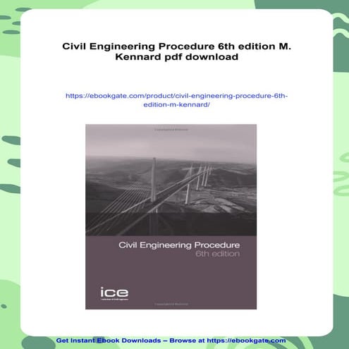 Civil Engineering Procedure 6th edition M. Kennard