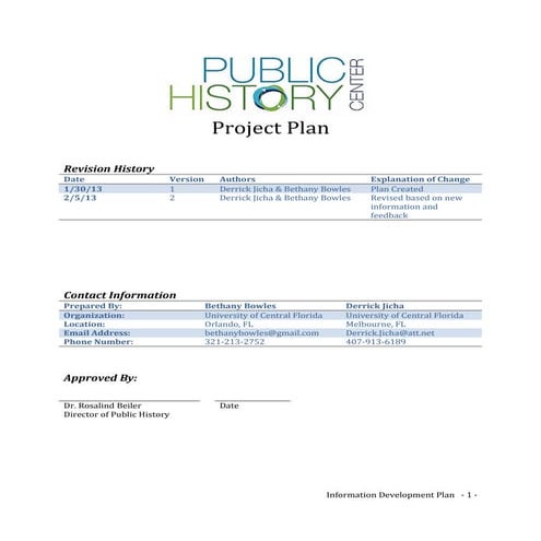 Information Development Plan Rough Draft 4