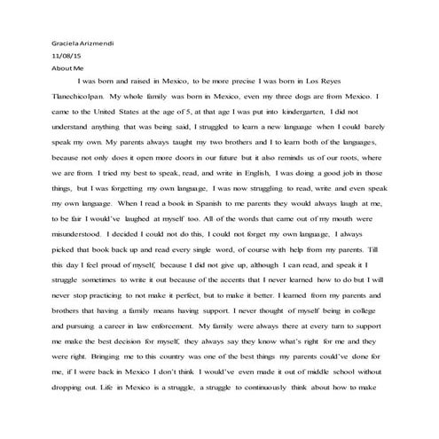 Arizmendi About Me Draft