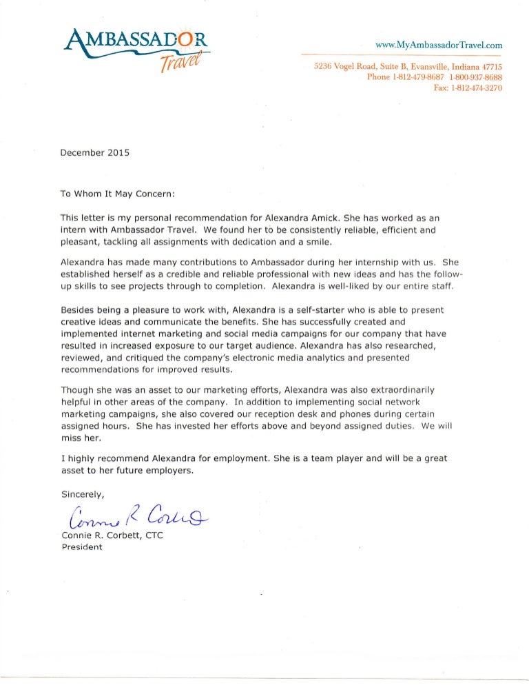 letter of recommendation from ambassador otis letter of recommendation