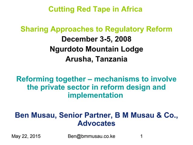 Lessons from Kenya Revised