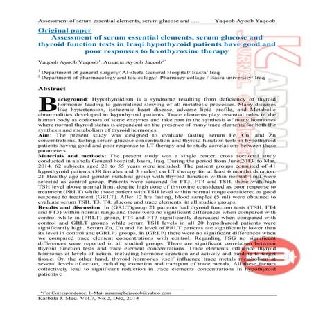 Thyroid trace elements | PDF