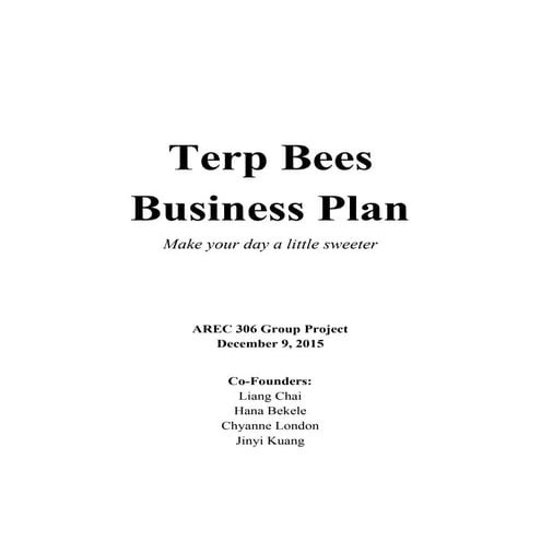 AERC306 Business Plan