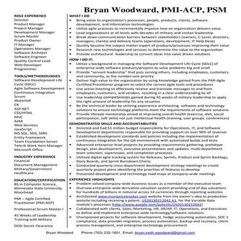 Bryan Woodward - Resume - Software Development Manager