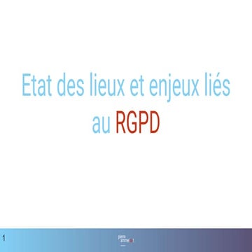 Présentation RGPD/GDPR 2018