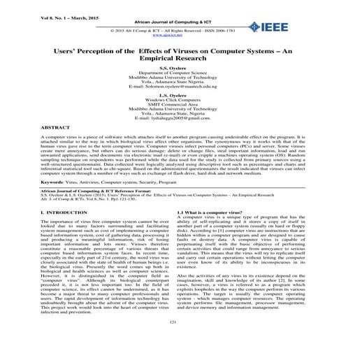 Users’ Perception of the Effects of Viruses