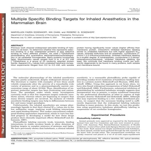 Eckenhoff et al 2001