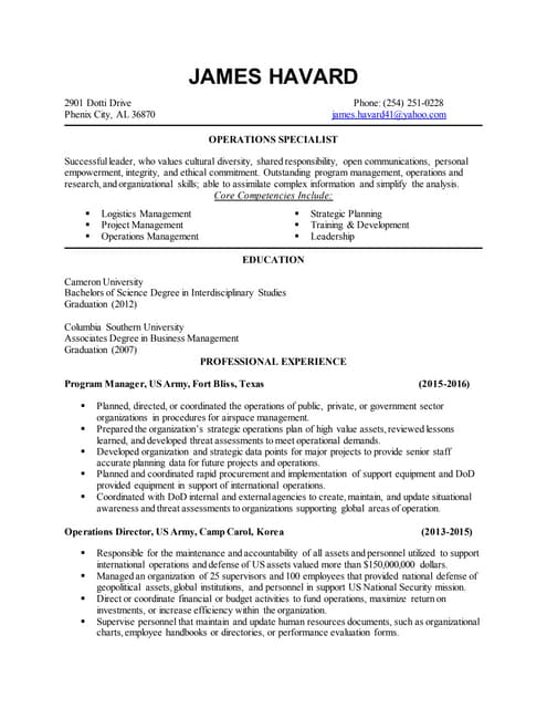 Resume James Havard 1 PDF - 79dc3a28 3b9d 4b0f B813 7e796098ad81 161117234242 Thumbnail 