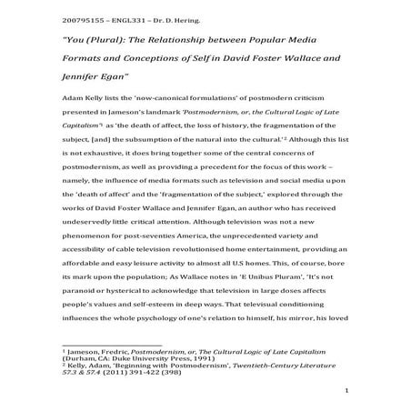 Wallace and Egan Essay, complete