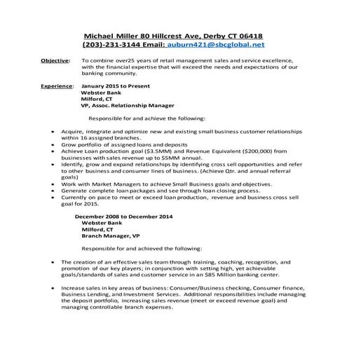 Michael Miller Resume 7 2015