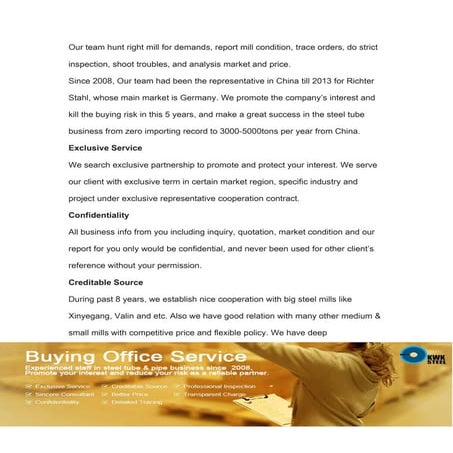 KWK STEEL - Buying office