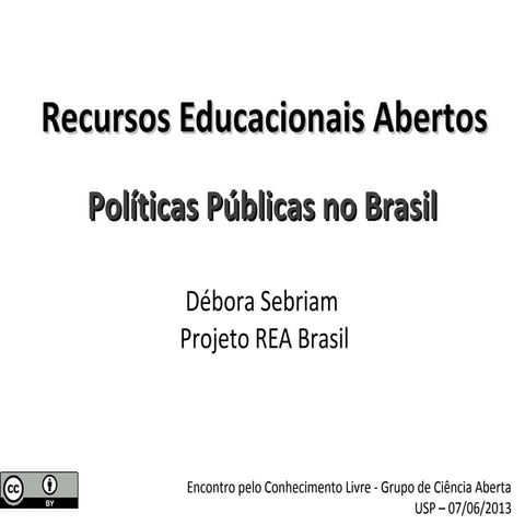 Encontro pelo Conhecimento Livre: REA e Políticas Públicas