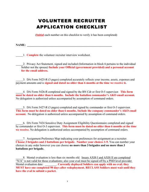 DA Select Cdr's Packet-Fillable | PDF