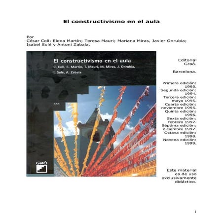 El Constructivismo en el aula | PDF