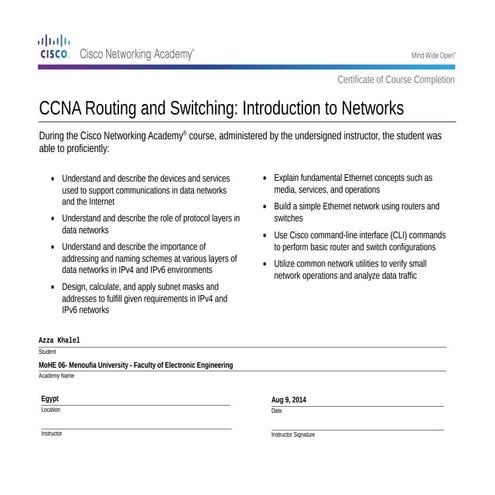 CCNA Routing and Switching Introduction to Networks
