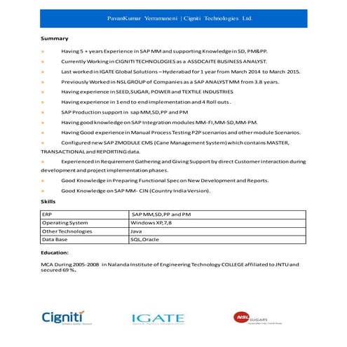 PAVAN KUMAR SAP EXP _5Years