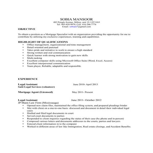 Sumaira resume | DOC