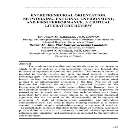 Entreneurial Orientation