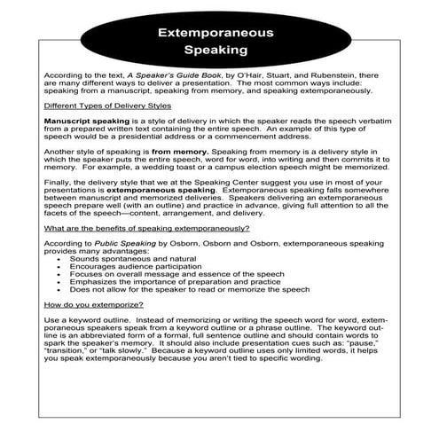 SC Extemporaneous Speaking Guidesheet