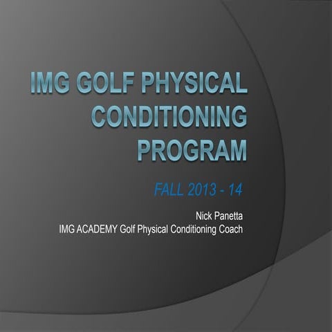 IMG GOLF PHYSICAL CONDITIONING PROGRAM