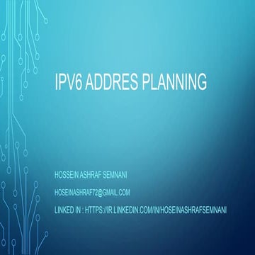 IPv6 Address Planning