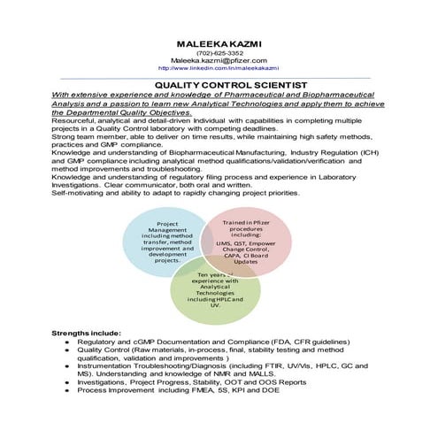 Pfizer Sr. QC Scientist