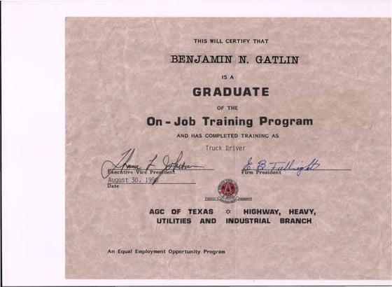 Ben Gatlin Sr. Comtrain Certifications | PDF