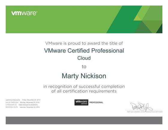 VMware Certified Professional 5 - Data Center Virtualization ...