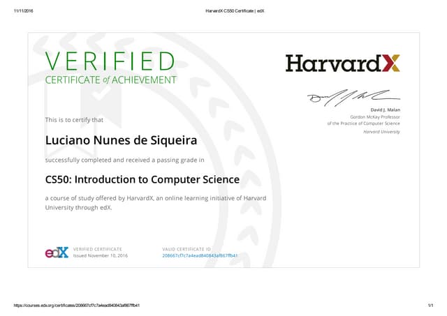 HarvardX CS50 Certificate _ edX | PDF