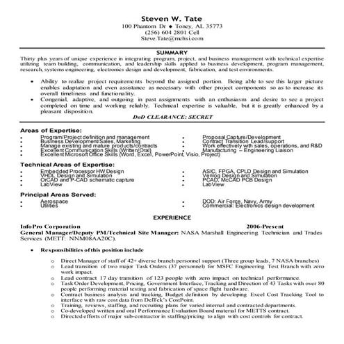 SWTate resume 2015