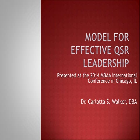 MBAA PRESENTATION-Model for effective QSR leadership