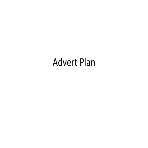 Advert Plan