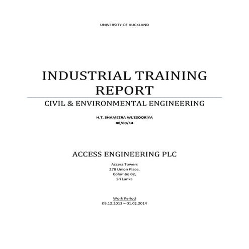 Shameera - Work Report - Access Engineering