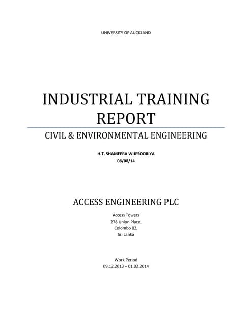 Shameera - Work Report - Access Engineering